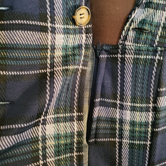 Francesca's Janis Sleeveless Plaid Utility Romper - Picture 10 of 14